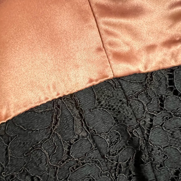 Vinrage Black Rhinestone Lace And Satin Dress / 50s / 60s VLV VTG - Picture 5 of 9